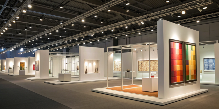 A collection of trade show displays for sale, from banner stands to pop-up booths.