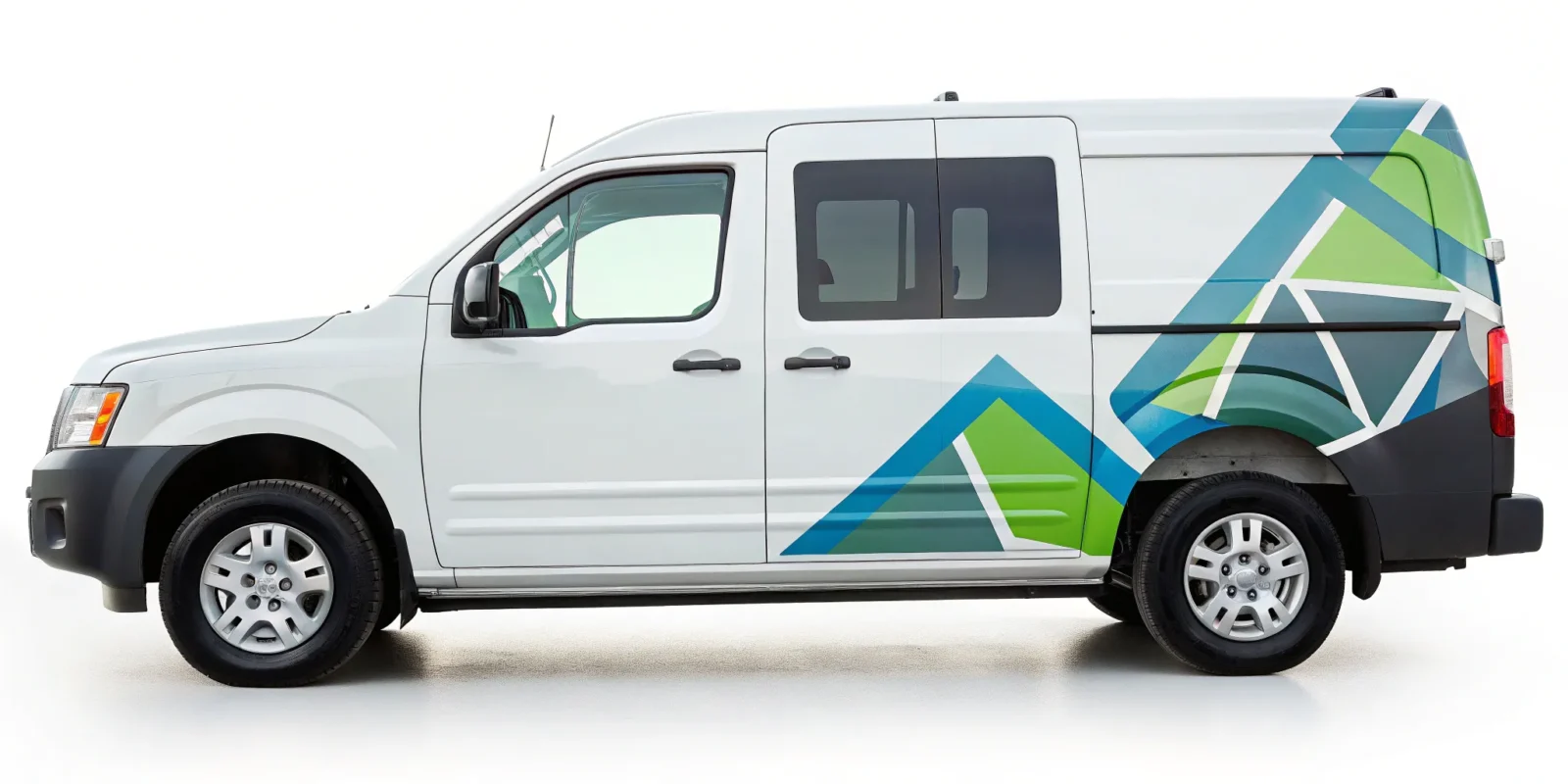 Fleet vehicle with professional graphics and a full wrap for business branding.