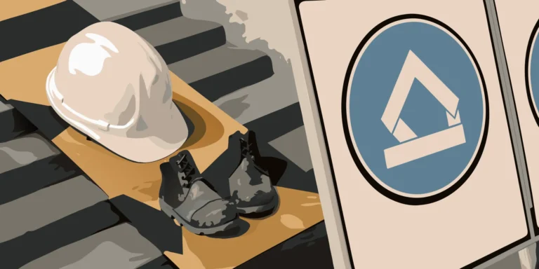 A mandatory construction sign with a hard hat, a free printable for job site safety.