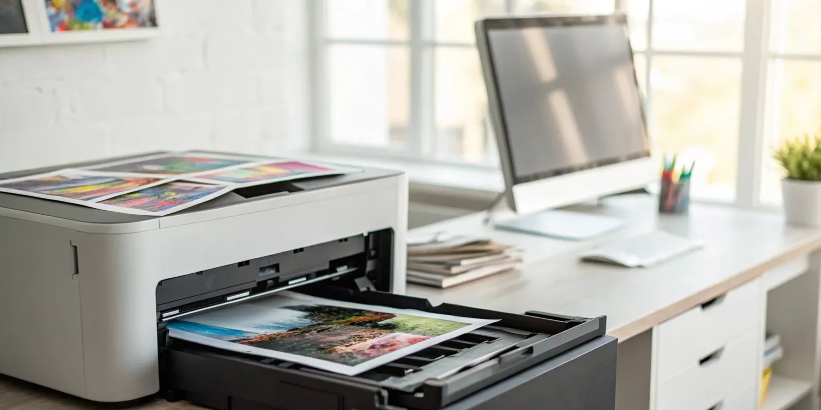 Office printer used for business print management to increase efficiency and control costs.