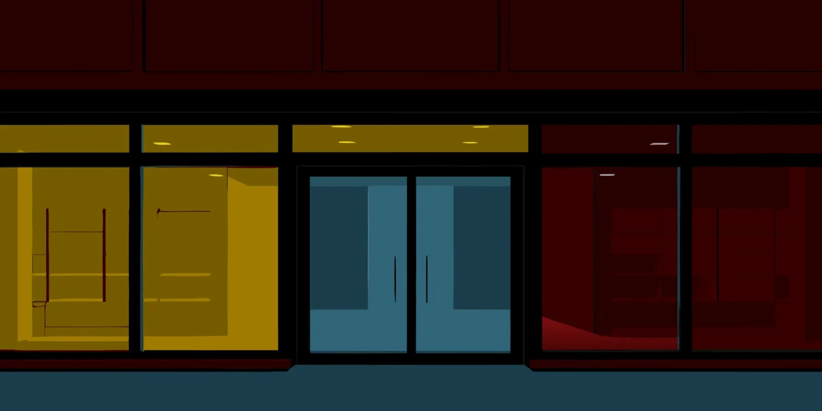 A creative storefront using colorful window graphics for brand promotion.