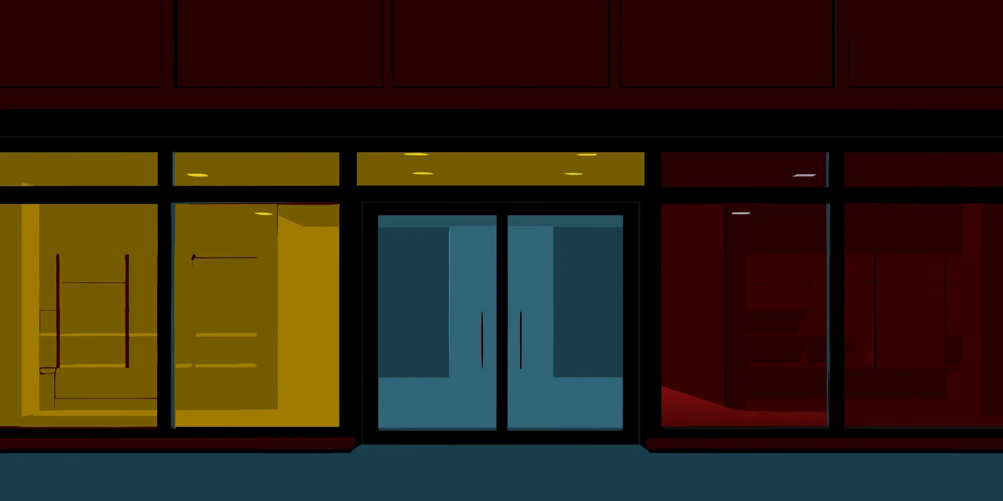 A creative storefront using colorful window graphics for brand promotion.