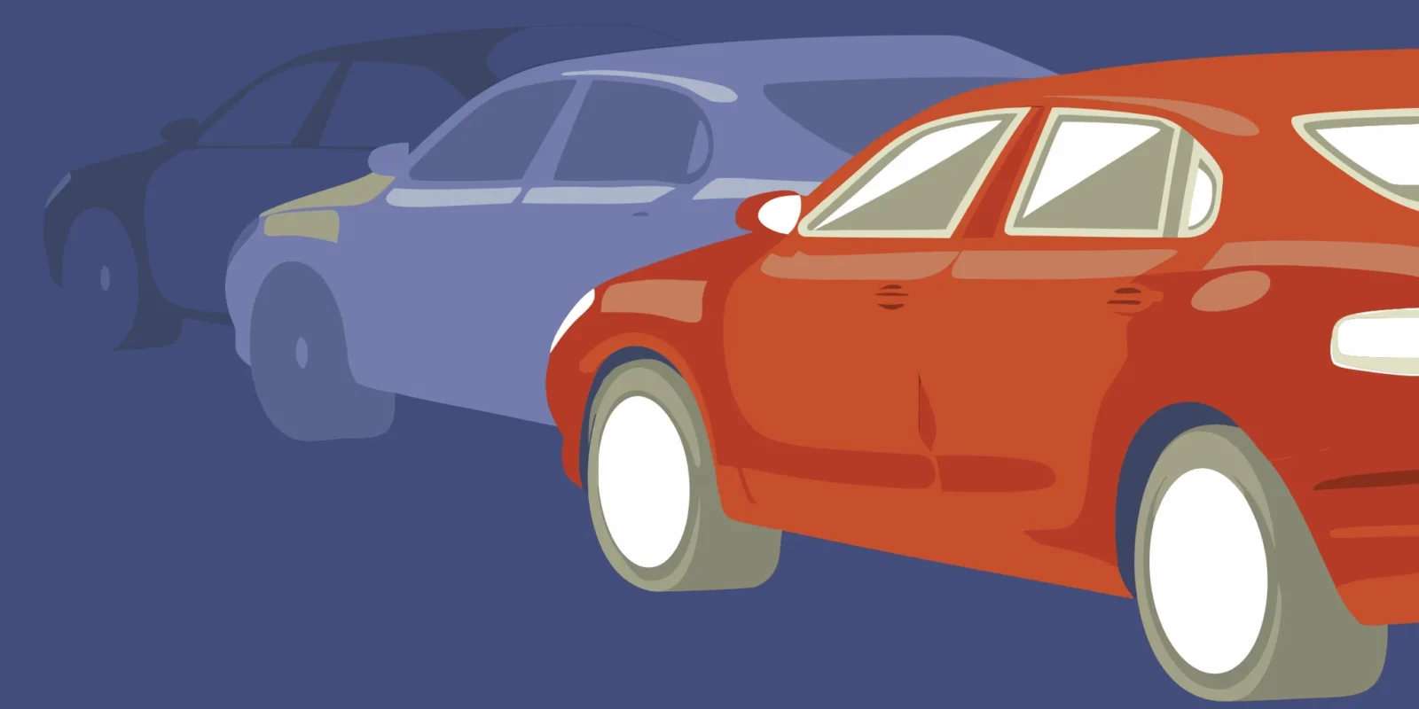 A custom business decal applied to the rear window of a red car.