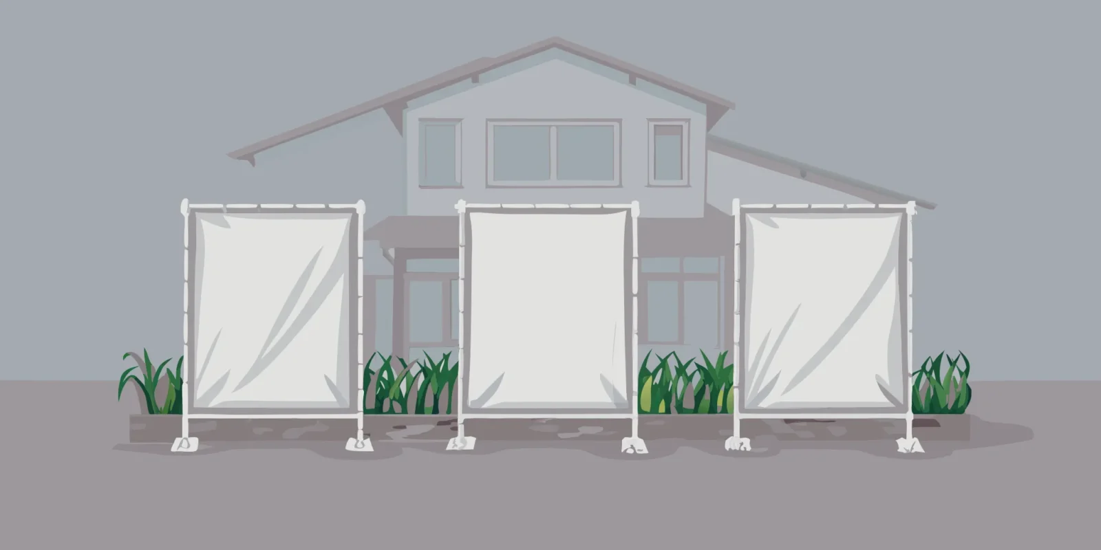 Custom graduation yard signs celebrating a graduate in a front lawn.