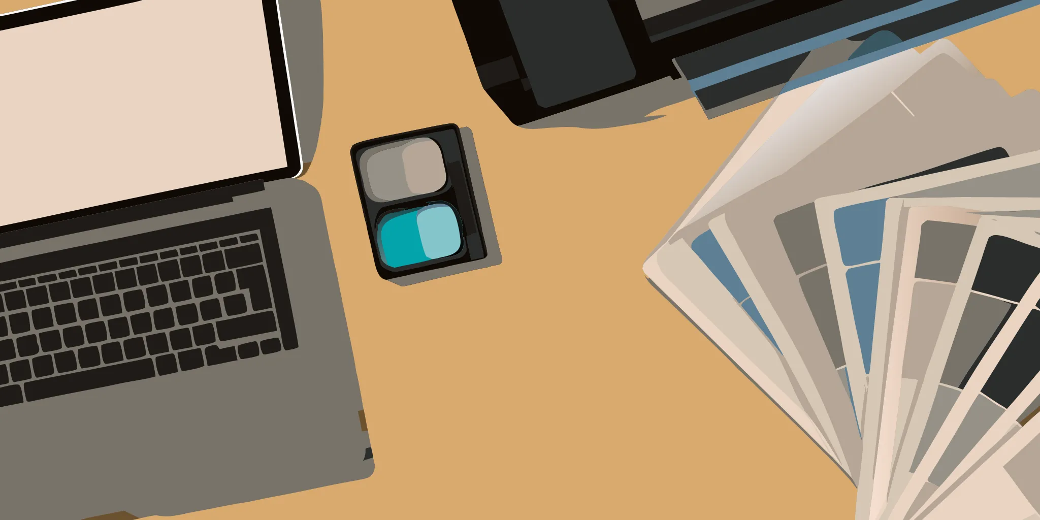 Custom ticket printing in progress with a laptop, printer, and finished tickets on a desk.