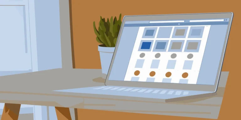 Ordering custom envelopes online on a laptop.