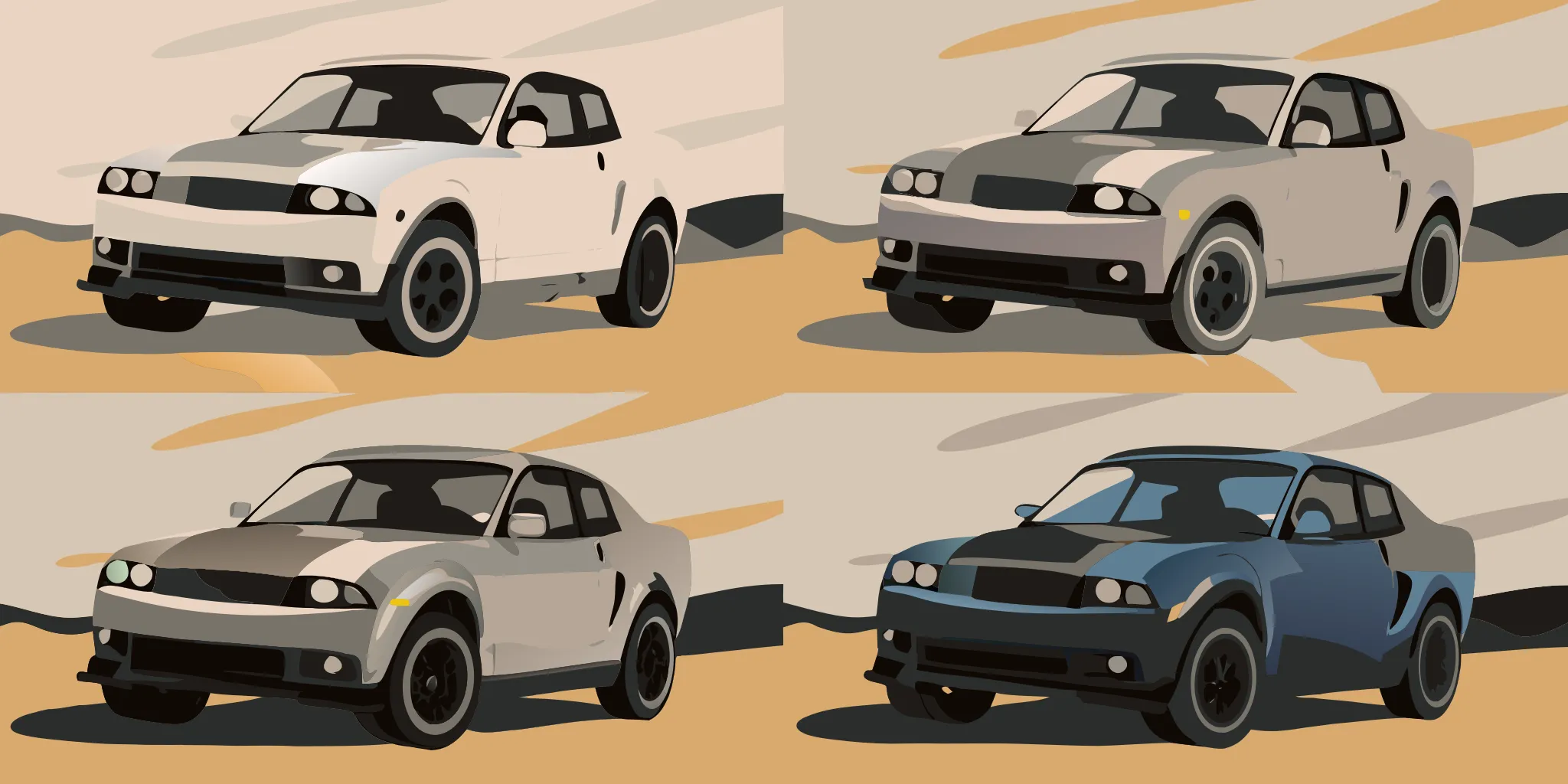 A lineup of cars with custom vehicle wraps from the best printing companies.