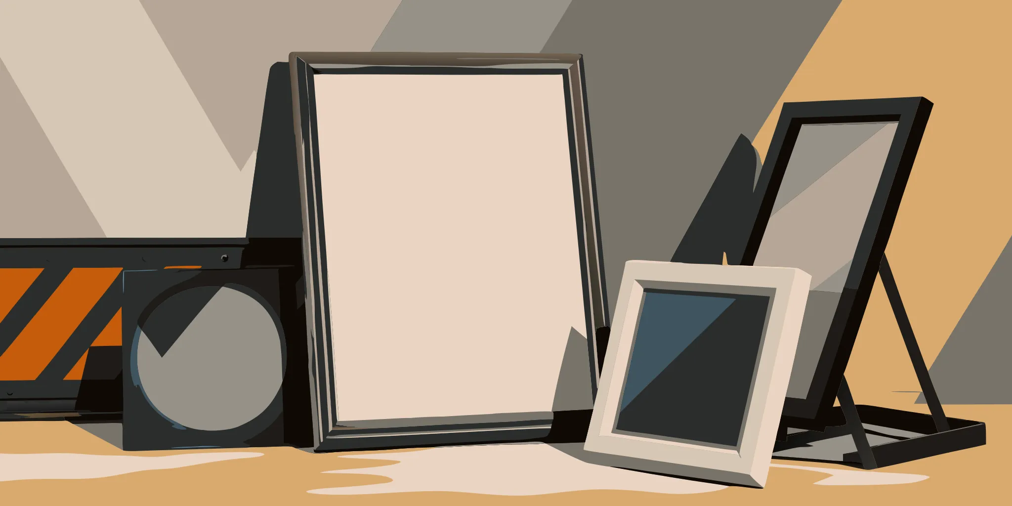A variety of blank construction signage board templates ready for free download.
