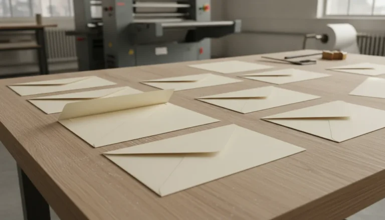 Custom printed envelopes and a folded letter prepared for a Portland mailing review