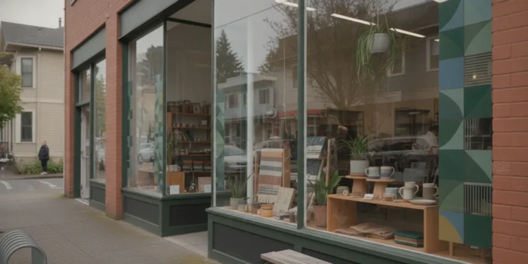 Retail storefront window with a simple, well-planned graphic display