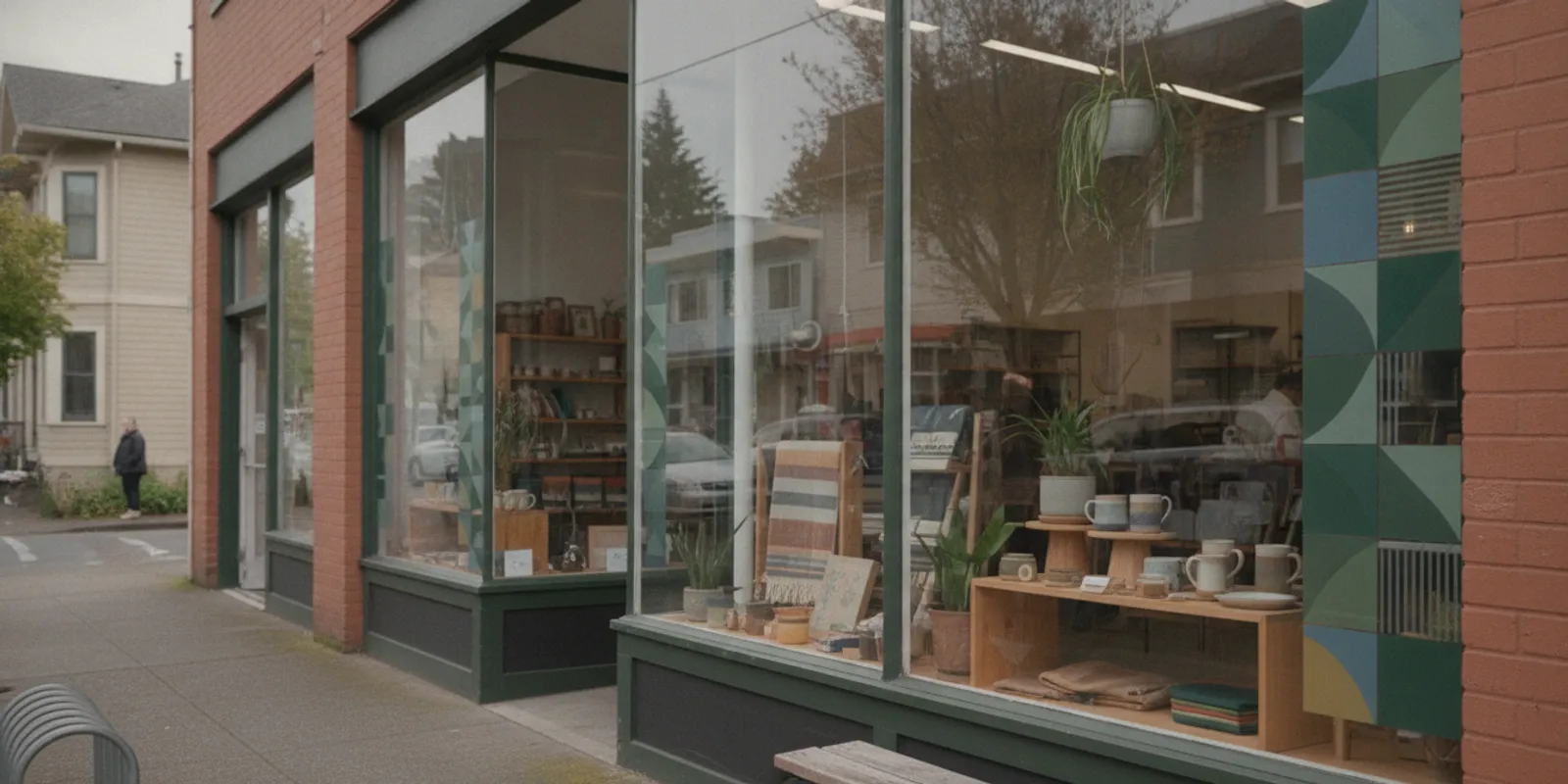 Retail storefront window with a simple, well-planned graphic display